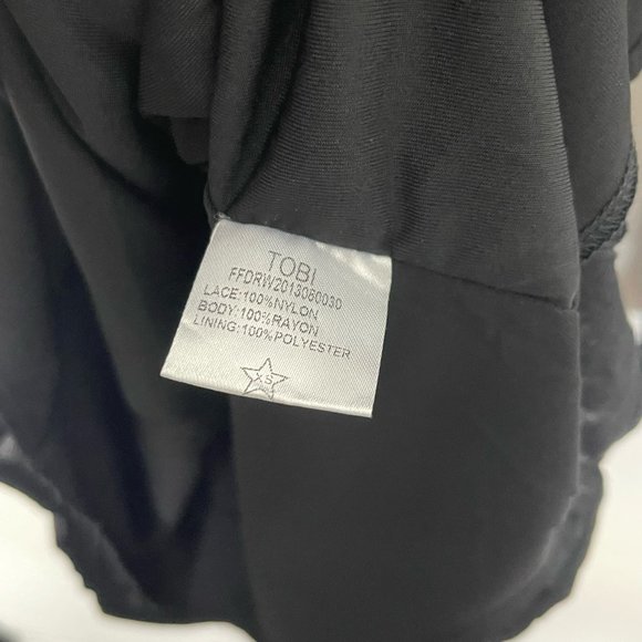 Tobi La Belle Black Flare Sleeve Lace Shift Dress XS Extra Small - Picture 10 of 10